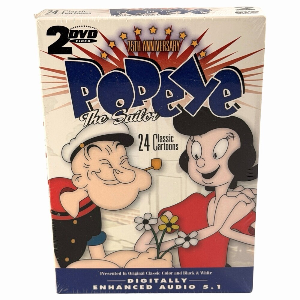 Popeye The Sailor 24 Classic Cartoons DVD 75th Anniversary Olive Brutus NEW